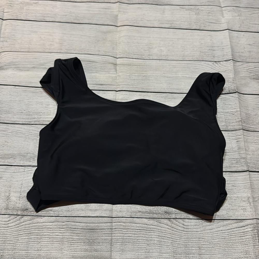 Old Navy Black Swim Top with Cap Sleeves size Medium